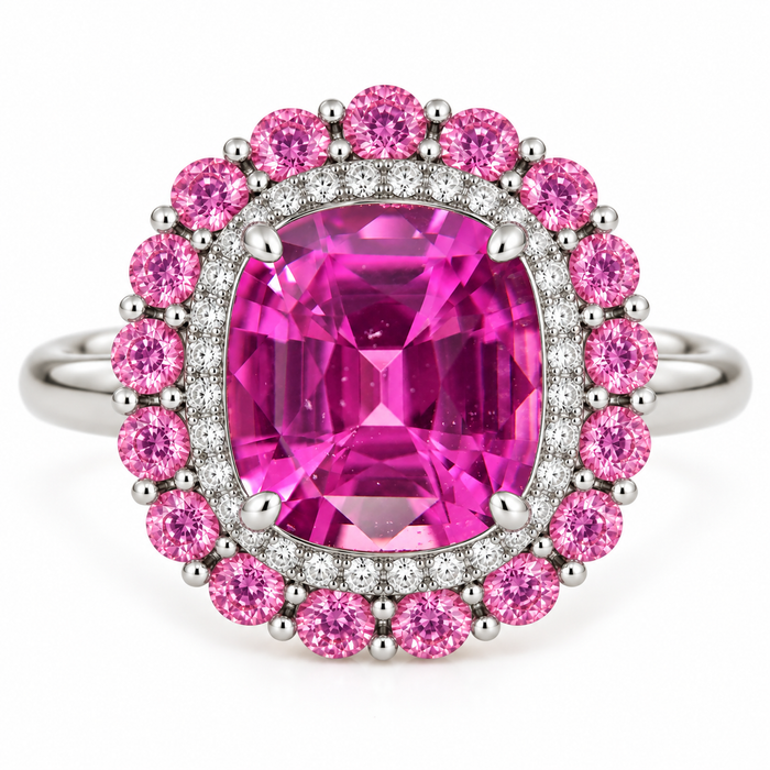 Unheated Treatment Pink Sapphire 1.25 carat 6.53x5.72x3.72mm rectangle cushion cut