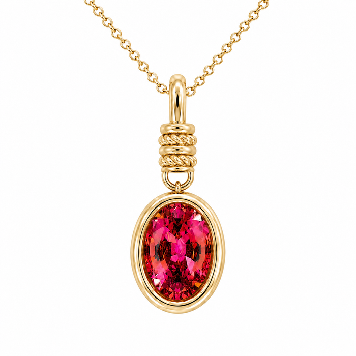 Pink orange sunset tourmaline fancy oval cut 1.28 carats loose gemstone - Buy loose or customise