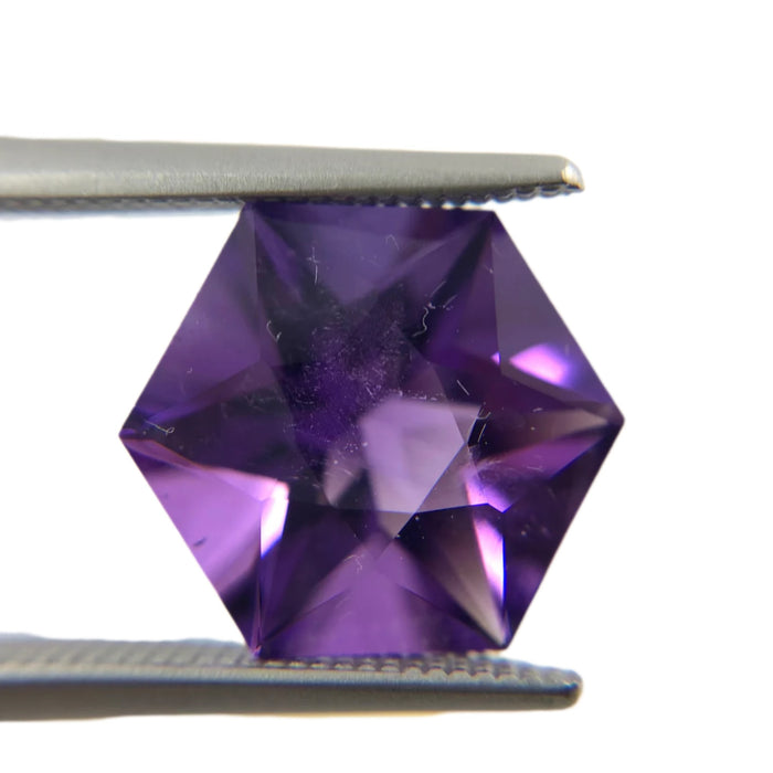 Amethyst pair hexagon cut 7.13 carat loose gemstone - Buy loose or make custom jewelry