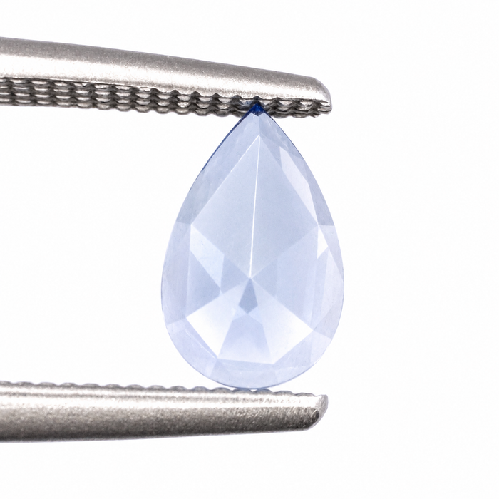 Blue Ceylon Sapphire pear rose cut 0.44 carat loose gemstone - Make your own custom jewelry design