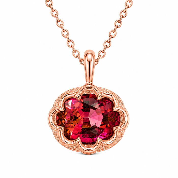 Pink orange sunset tourmaline fancy oval cut 1.28 carats loose gemstone - Buy loose or customise