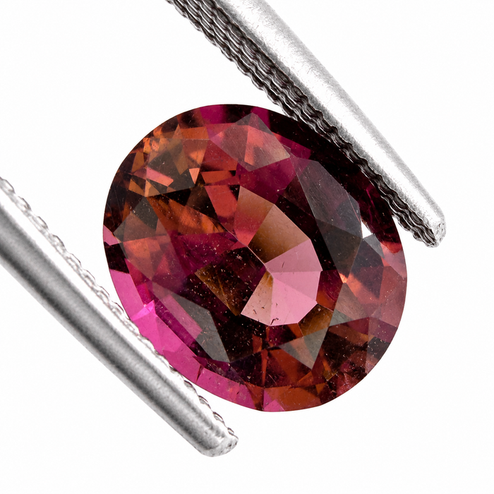 Pink orange sunset tourmaline fancy oval cut 1.28 carats loose gemstone - Buy loose or customise