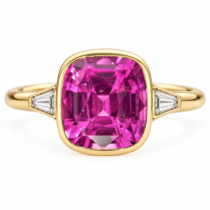 Unheated Treatment Pink Sapphire 1.25 carat 6.53x5.72x3.72mm rectangle cushion cut