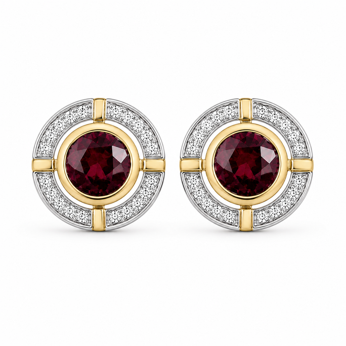Blood red Spinel round cut matched pair 0.72 carats total - Buy loose or customise