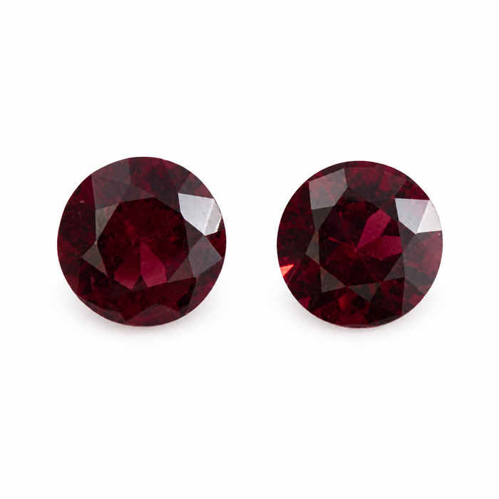 Blood red Spinel round cut matched pair 0.72 carats total - Buy loose or customise