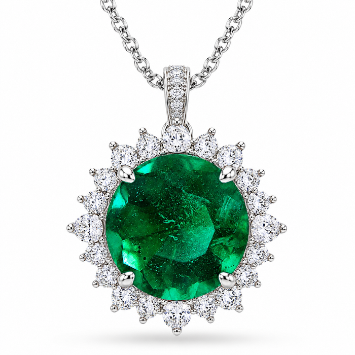 Emerald round brilliant cut 0.48 carat loose gemstone - Make a custom order