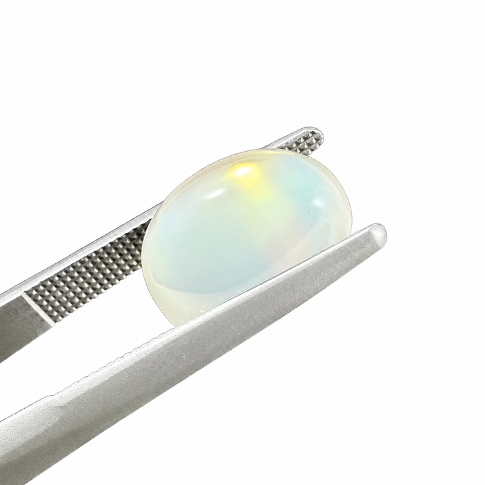 Rainbow moonstone 5.21 carat elongated oval cut sugarloaf cabochon loose gemstone
