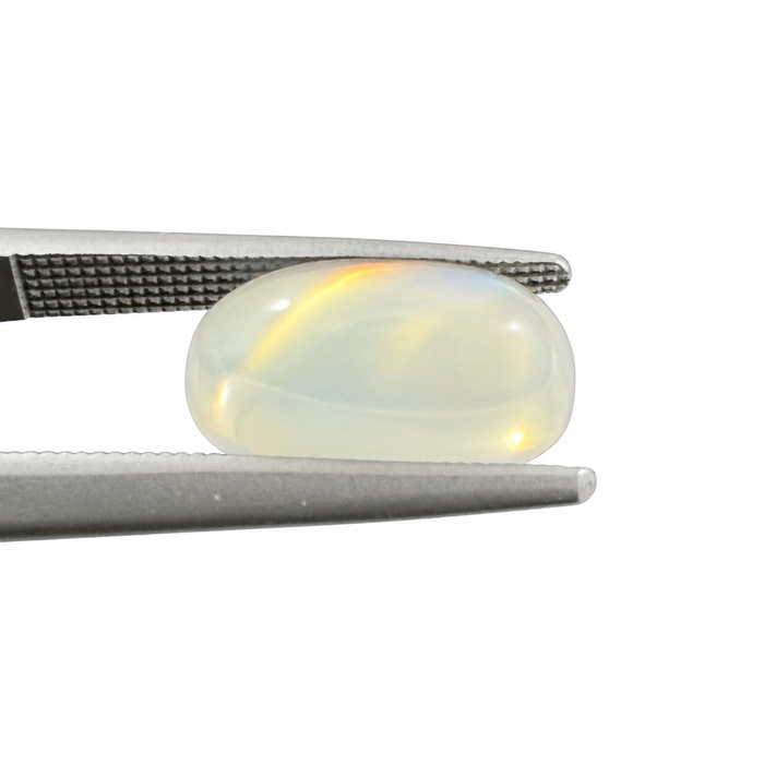 Rainbow moonstone 4.44 carat rectangle cushion cut sugarloaf cabochon loose gemstone