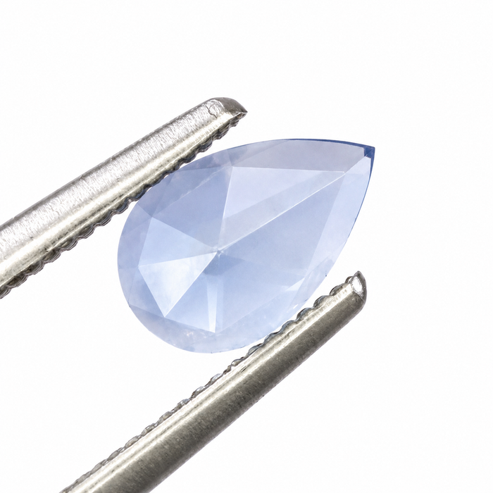 Blue Ceylon Sapphire pear rose cut 0.44 carat loose gemstone - Make your own custom jewelry design