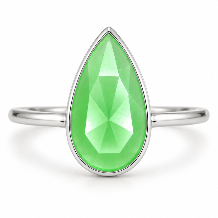 Australian Chrysoprase pear rose cut 0.97 carat loose gemstone - Make your own custom jewelry design.