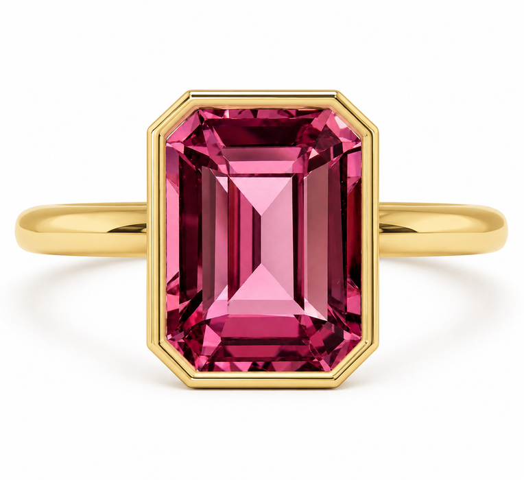 Pink Tanga garnet emerald cut 2.22 carats loose gemstone - Buy loose or customise