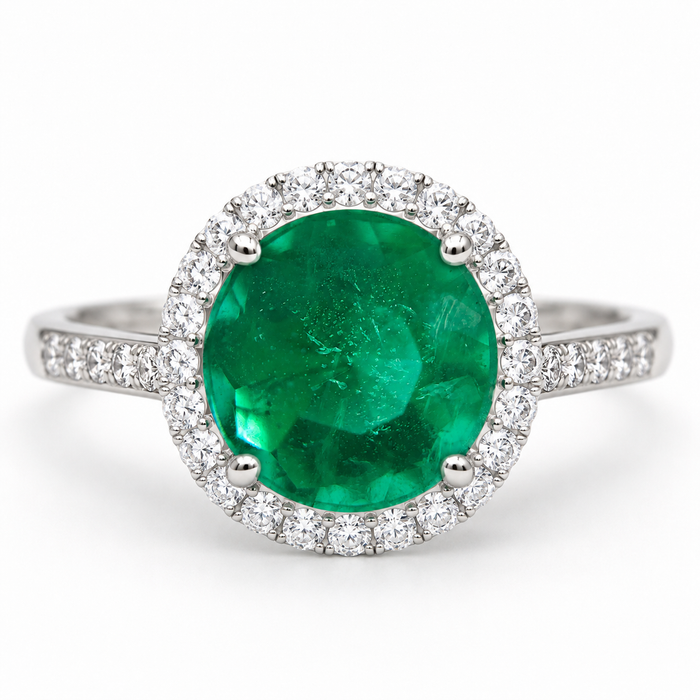 Emerald round brilliant cut 0.48 carat loose gemstone - Make a custom order