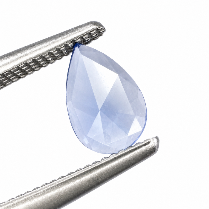 Blue Ceylon Sapphire pear rose cut 0.44 carat loose gemstone - Make your own custom jewelry design