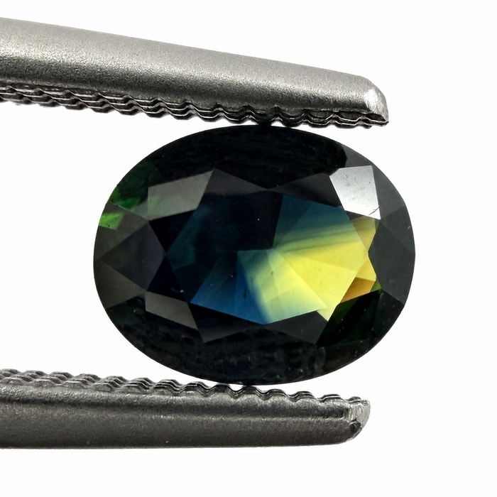 Australian Parti sapphire with colour split 0.68ct oval brilliant cut loose gemstone - Buy loose or customise