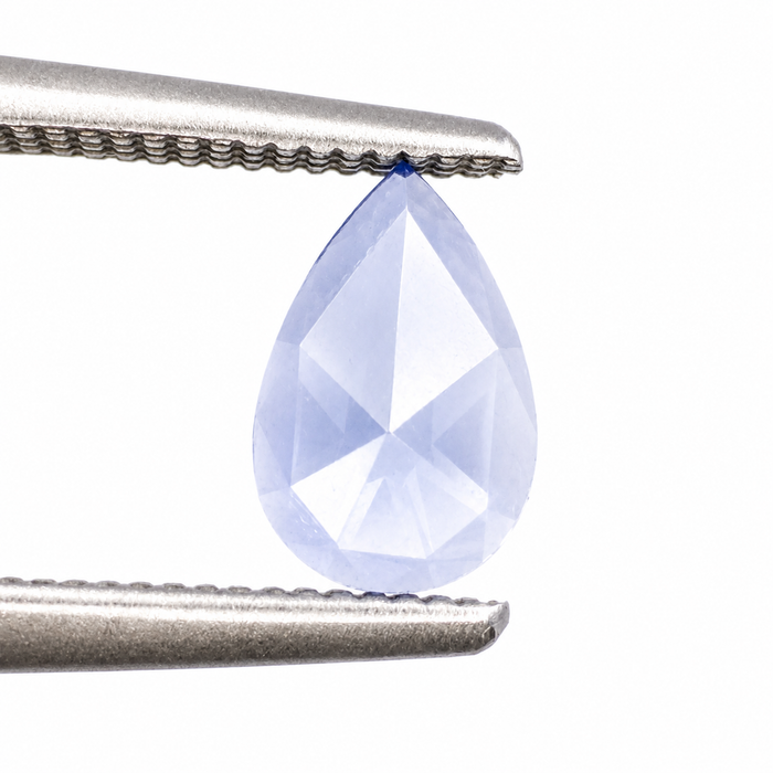 Blue Ceylon Sapphire pear rose cut 0.44 carat loose gemstone - Make your own custom jewelry design