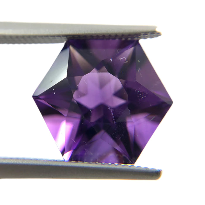 Amethyst pair hexagon cut 7.13 carat loose gemstone - Buy loose or make custom jewelry