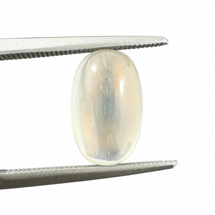Rainbow moonstone 4.44 carat rectangle cushion cut sugarloaf cabochon loose gemstone