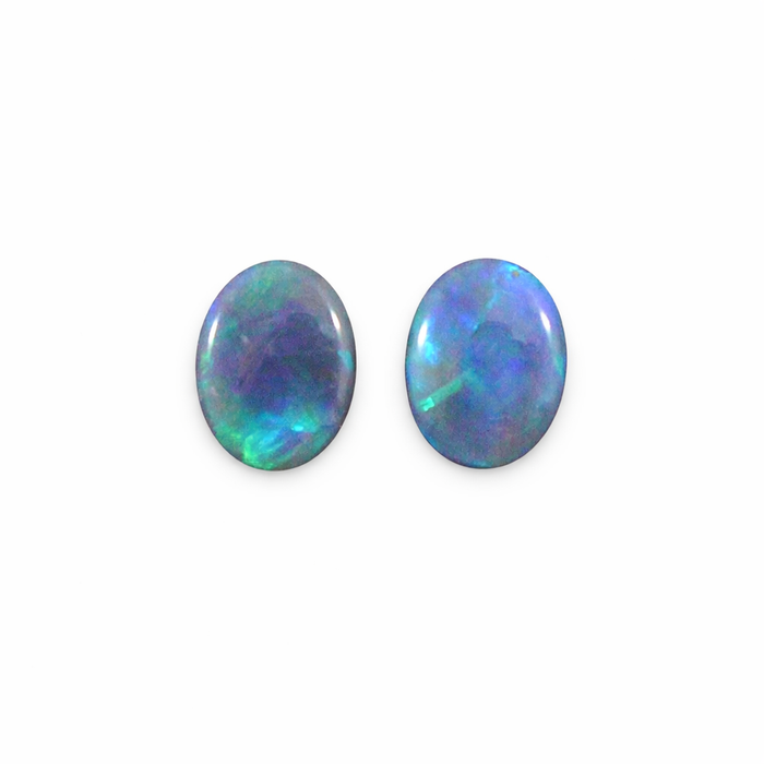 Australian black opal matched pair 1.68 carat total loose gemstone - Buy loose or customise