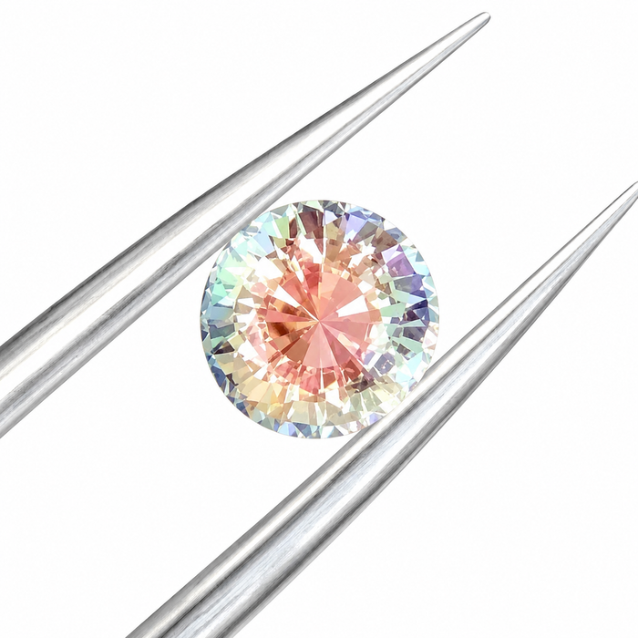 Rainbow moonstone 1.00 carat round brilliant cut loose gemstone