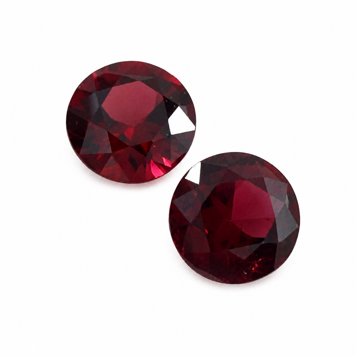 Blood red Spinel round cut matched pair 0.72 carats total - Buy loose or customise