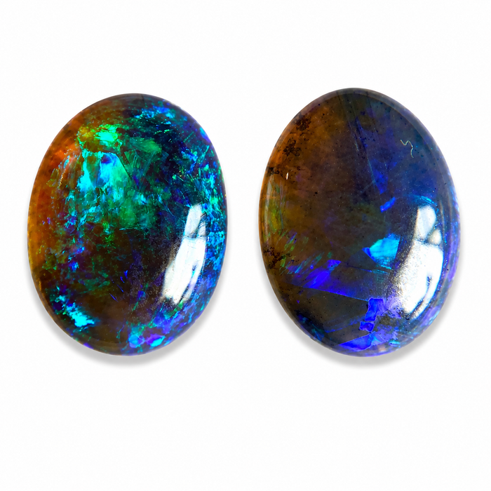 Australian jelly opal matched pair 1.67 carat total loose gemstone - Buy loose or customise