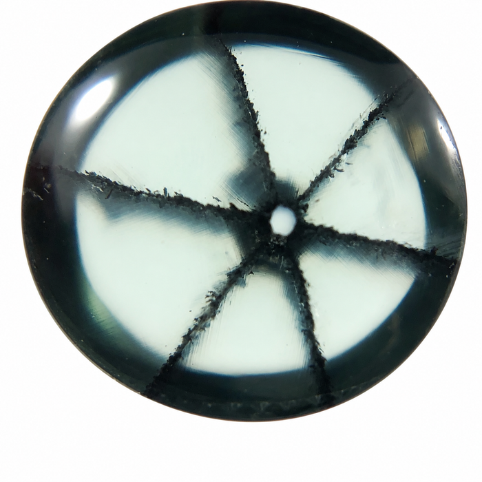 Emerald Trapiche round cabochon cut 1.56 carats 7.5x6.9mm loose gemstone