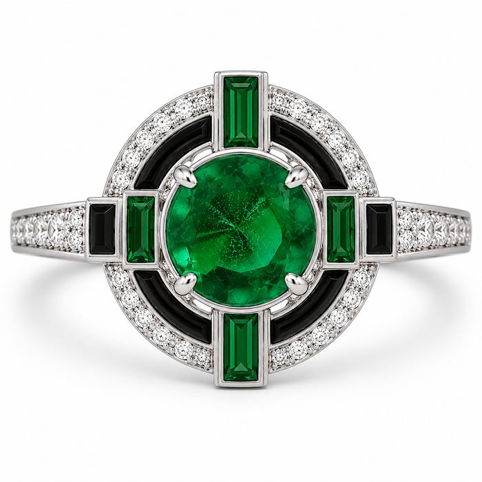Emerald round brilliant cut 0.48 carat loose gemstone - Make a custom order