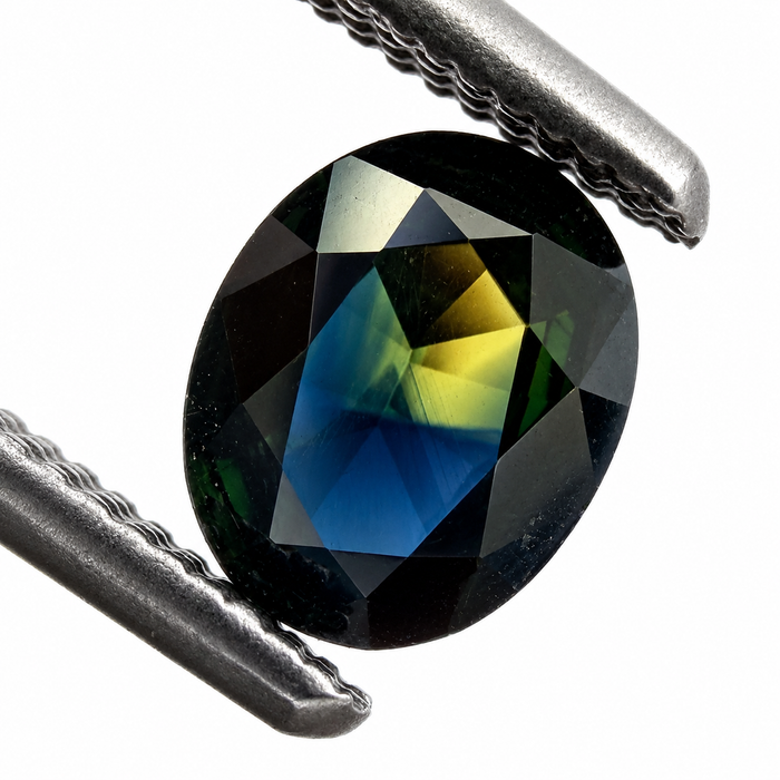 Australian Parti sapphire with colour split 0.68ct oval brilliant cut loose gemstone - Buy loose or customise