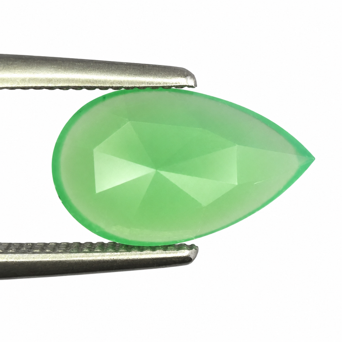 Australian Chrysoprase pear rose cut 0.97 carat loose gemstone - Make your own custom jewelry design.