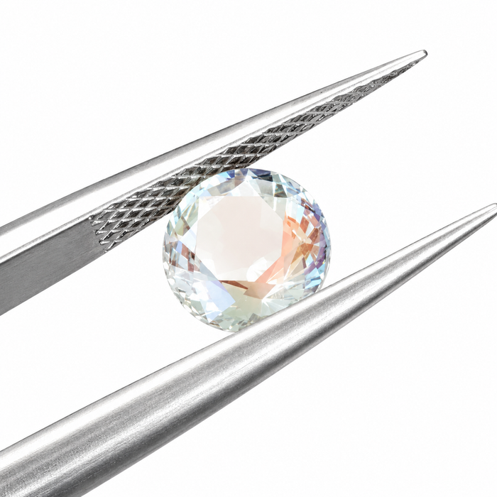 Rainbow moonstone 1.00 carat round brilliant cut loose gemstone