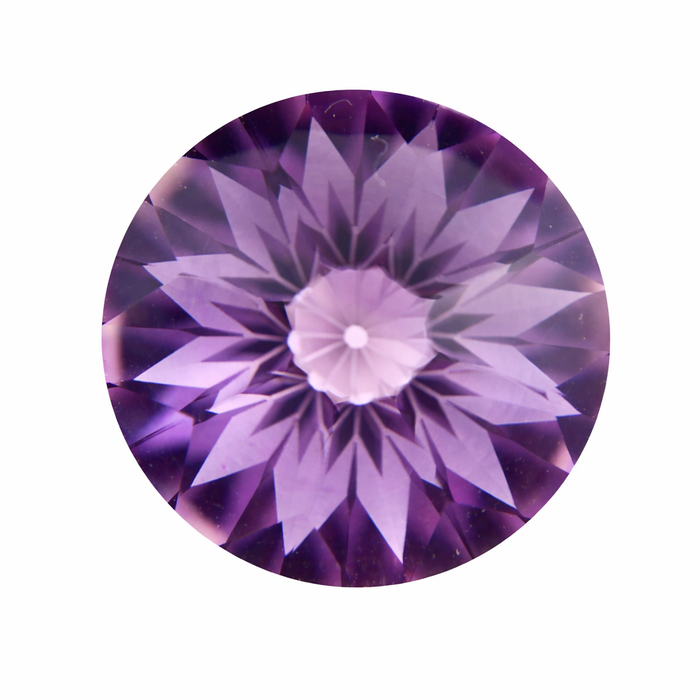 Amethyst unique German laser flower mixed cut 10.60 carat loose gemstone - Buy loose or customise