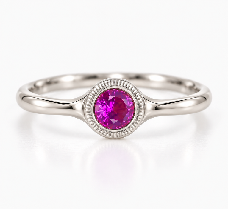 Pink Sapphire round cut 4.67x3.10mm 0.57 carats