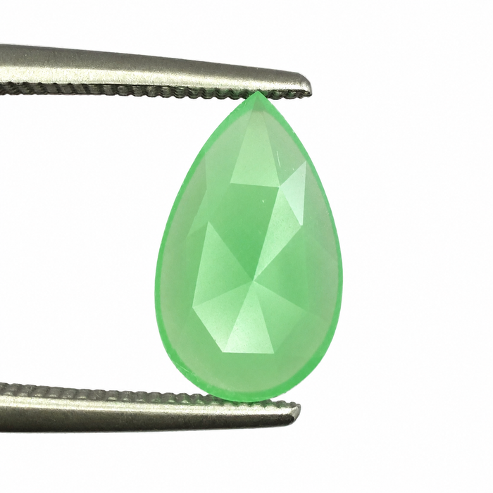 Australian Chrysoprase pear rose cut 0.97 carat loose gemstone - Make your own custom jewelry design.