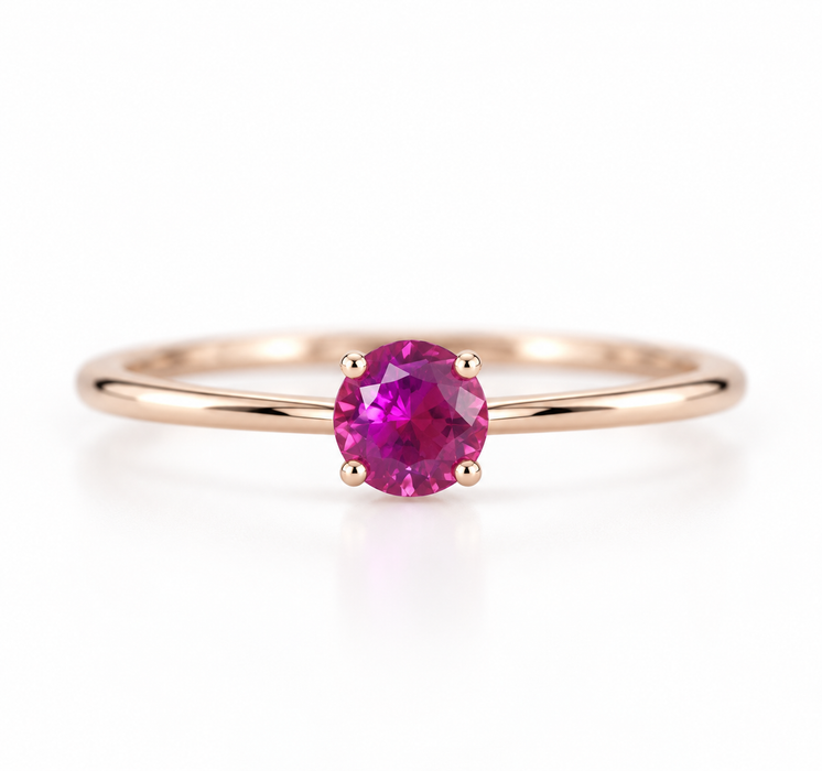 Pink Sapphire round cut 4.67x3.10mm 0.57 carats