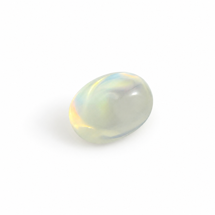 Rainbow moonstone 5.21 carat elongated oval cut sugarloaf cabochon loose gemstone