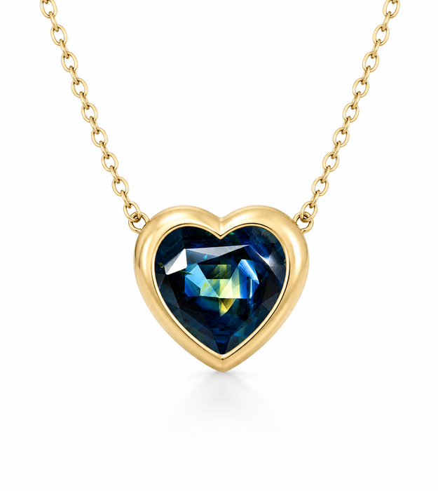 Pharaoh’s eye Australian Parti Sapphire heart cut 4.28 carats - Buy loose or customise