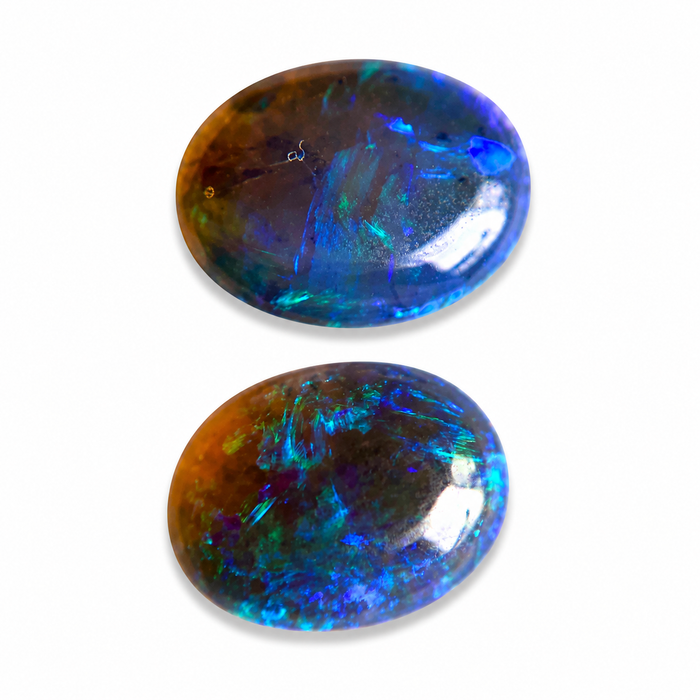 Australian jelly opal matched pair 1.67 carat total loose gemstone - Buy loose or customise