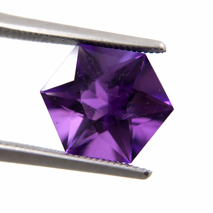 Amethyst pair hexagon cut 7.13 carat loose gemstone - Buy loose or make custom jewelry
