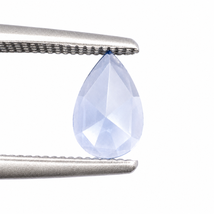 Blue Ceylon Sapphire pear rose cut 0.44 carat loose gemstone - Make your own custom jewelry design