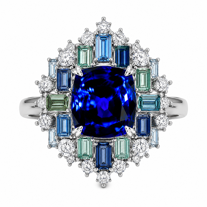 Blue Purple color change Sapphire 2.00 carat 6.63x6.24x5.17mm square cushion cut