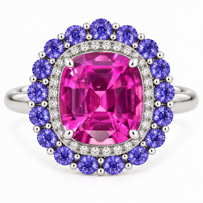 Unheated Treatment Pink Sapphire 1.25 carat 6.53x5.72x3.72mm rectangle cushion cut