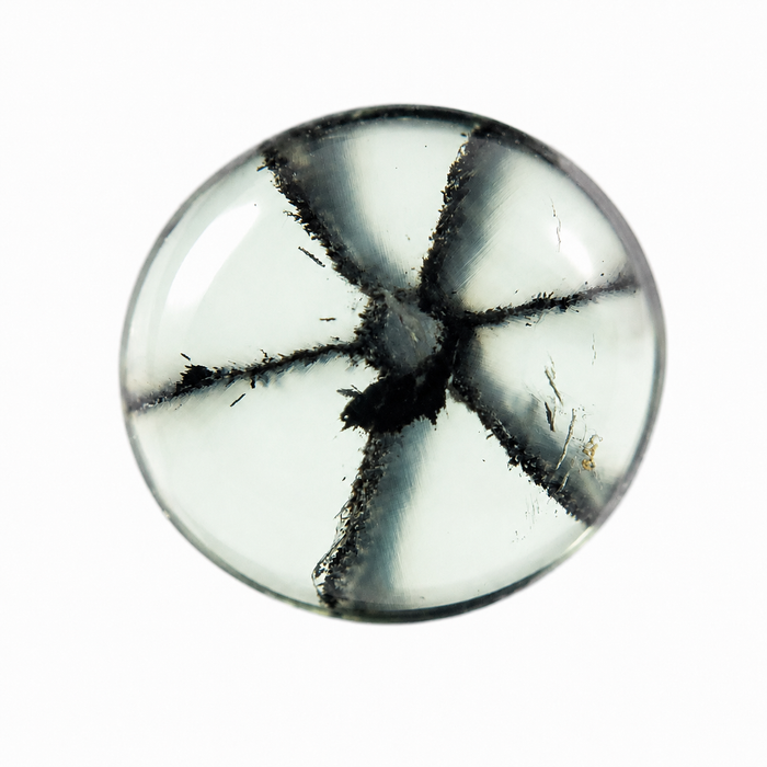 Emerald Trapiche round cabochon cut 1.56 carats 7.5x6.9mm loose gemstone