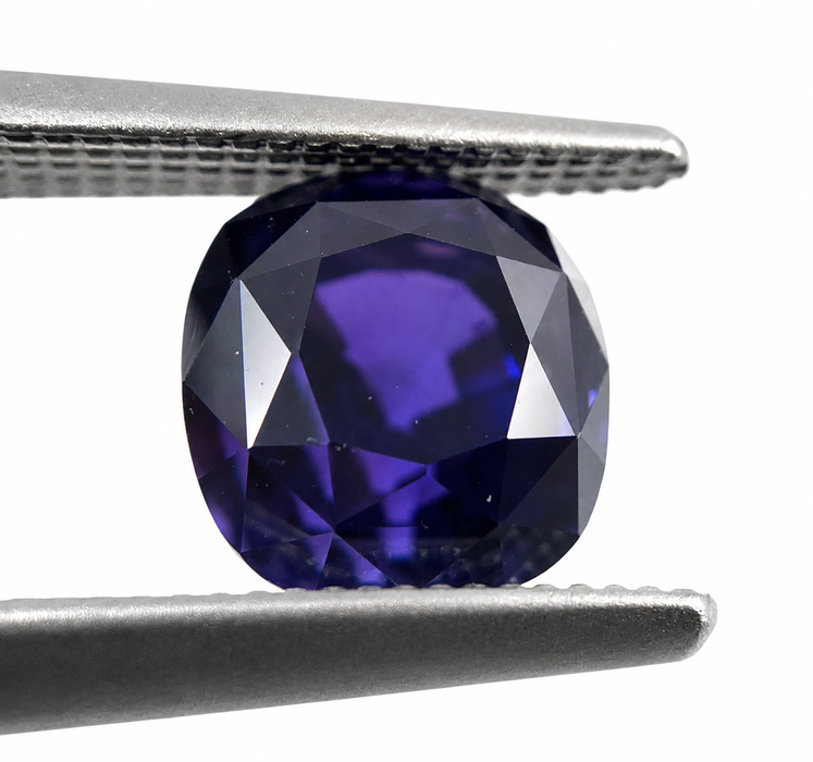 Blue Purple color change Sapphire 2.00 carat 6.63x6.24x5.17mm square cushion cut