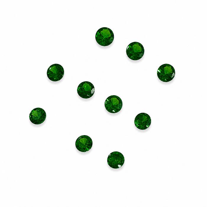 Green Tsavorite garnet round cut 0.10-0.14ct 3x1.7mm approximately each loose gemstone - price is per stone - Buy loose or customise