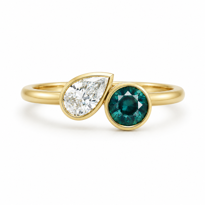 Steel teal Australian Parti Sapphire round cut 1.48 carats - Buy loose or customise