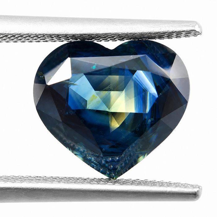 Pharaoh’s eye Australian Parti Sapphire heart cut 4.28 carats - Buy loose or customise