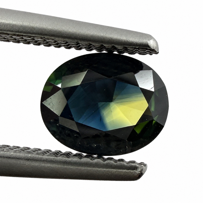 Australian Parti sapphire with colour split 0.68ct oval brilliant cut loose gemstone - Buy loose or customise