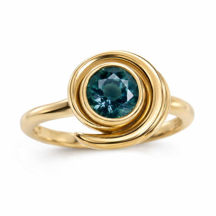 Steel teal Australian Parti Sapphire round cut 1.48 carats - Buy loose or customise