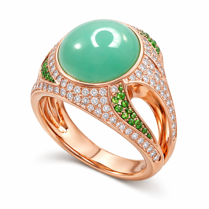 Australian Chrysoprase 7.38 carat round cut cabochon loose gemstone - Buy loose or customise