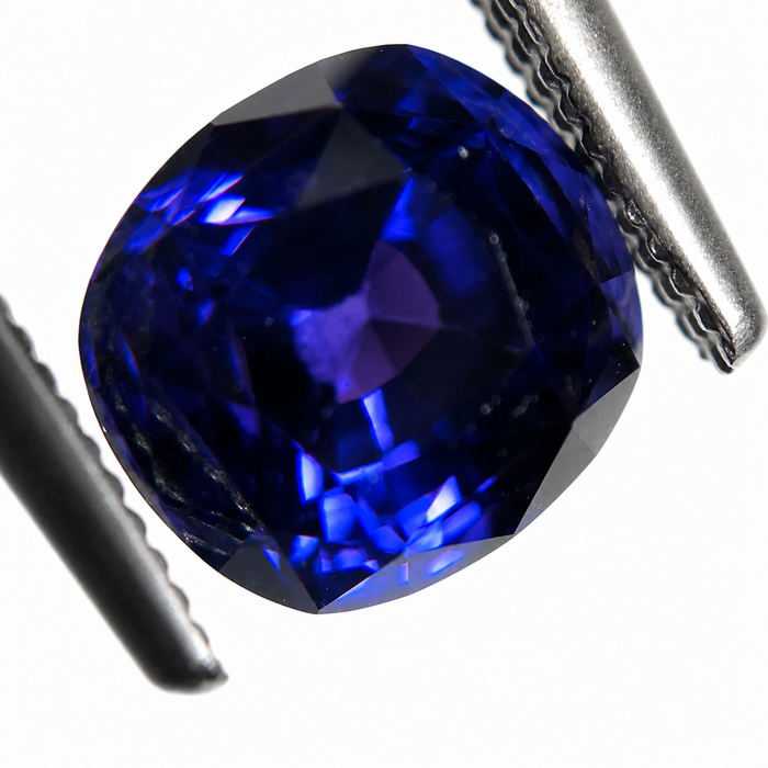 Blue Purple color change Sapphire 2.00 carat 6.63x6.24x5.17mm square cushion cut